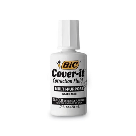 Bic BIC, Cover-It Correction Fluid, 20 Ml Bottle, White, Dozen WOC12DZ